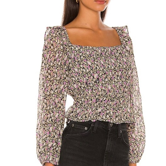 Astr The Label - Elva Bkack Fuchsia Top - Picture 3 of 10